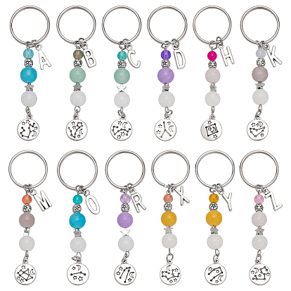12шт. брелок из сплава и стекла, с железными кольцами