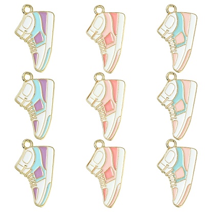 30шт 3 цвета сплава эмали обувь подвески, без кадмия, без никеля и без свинца, золотой свет, кроссовки