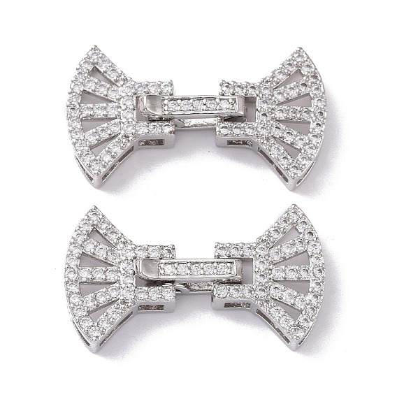 Латунное микропейв, прозрачный кубический цирконий, складные застежки, без кадмия и без свинца, оболочка