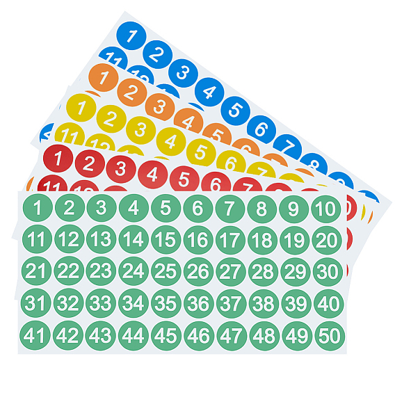 Бумажные стикеры, круглый с числовым рисунком