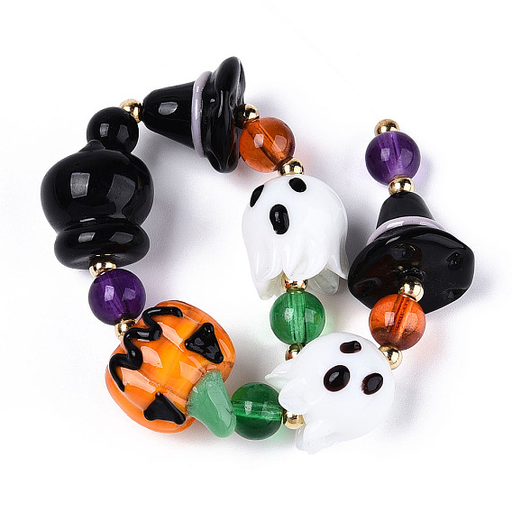 Тематика хэллоуина бусины ручной работы лэмпворк нити, со стеклянными и пластиковыми бусинами ccb