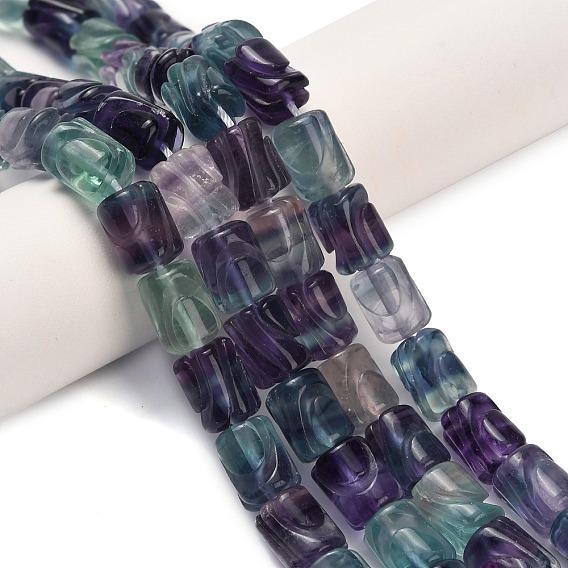Нити резных бусин из натурального флюорита, колонка