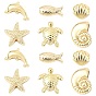 12 Stück 6 Stile Rack-Beschichtung Messingperlen, Cadmiumfrei und Nickel frei und Bleifrei, Mischformen