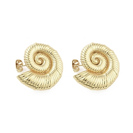 Snail Brass Stud Earrings, Long-Lasting Plated, Lead Free & Cadmium Free