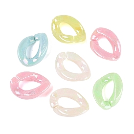 Opaque Plastic Quick Link Connectors, Twist, AB Color Plated