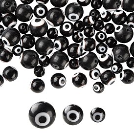 3 Strands 3 Style Handmade Evil Eye Lampwork Round Bead Strands