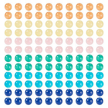 96 шт. 6 цвета натурального машанского нефрита круглые бусины, окрашенная и подогревом