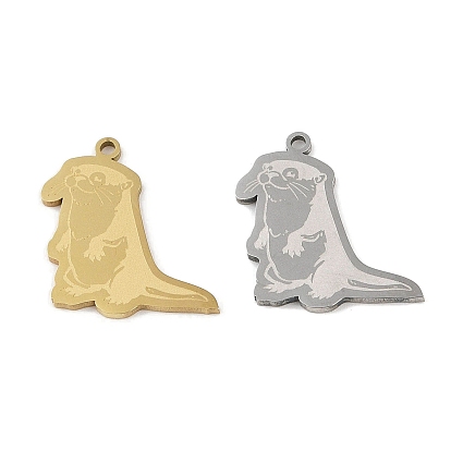 201 Stainless Steel Pendants, Bank Beaver Charm