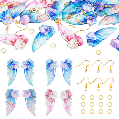 Наборы для самостоятельного изготовления сережек-крыльев, включая подвески из эпоксидной смолы, медные крючки и кольца для сережек