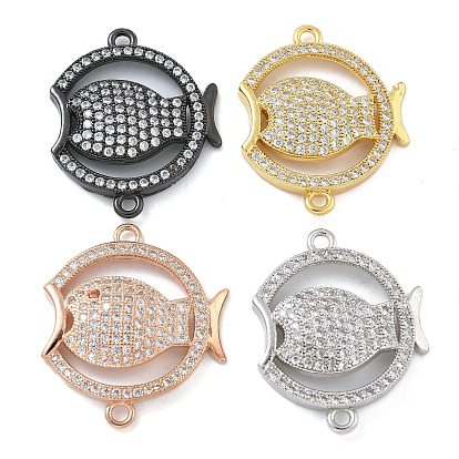 Стойка покрытие латунь микропаве прозрачный кубический цирконий рыбка соединительные подвески, долговечный, без свинца и без кадмия
