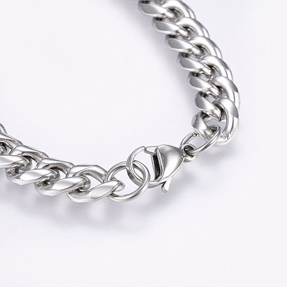 201 Stainless Steel Curb Chain Bracelets