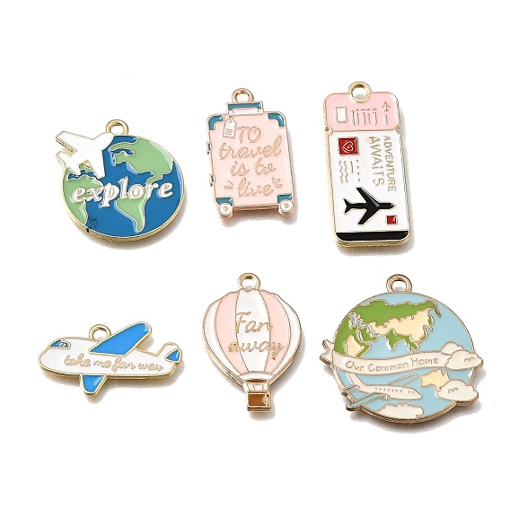 Alloy with Enamel Pendants, Tourism Theme Charms
