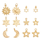 BENECREAT 24Pcs 6 Style Alloy Pendants, Long-Lasting Plated, with Jump Ring, Mixed Shapes