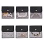 6 Pochettes en cuir PU et PVC avec bouton-pression, fournitures de stockage de bijoux, carrée