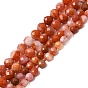 Натуральный красный агат бисер нитей, круглые, граненые