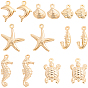 56 pcs 7 styles pendentifs en laiton, breloques animaux marins