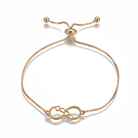 201 браслеты из нержавеющей стали, коробка цепи, бесконечность