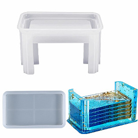 Rectangle Coaster Silicone Mold, Resin Casting Molds, for UV Resin, Epoxy Resin Craft Making