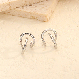 Fashionable Irregular Surrounding Lines Ladies Earrings, 925 Sterling Silver Anti-allergic Ear Pins