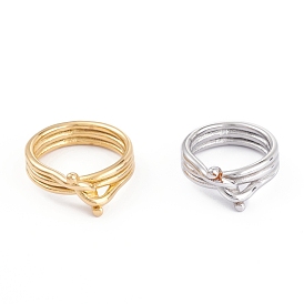 Unisex 304 Stainless Steel Finger Rings, Knot Shape