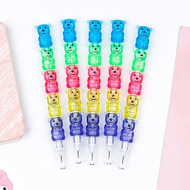 Пластиковые штабелируемые карандаши с милыми медведями, для детей
