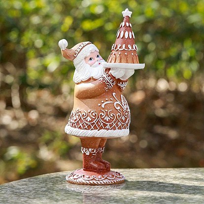 Christmas Resin Mr,Santa and Mrs.Santa Figurines, for Home Office Desktop Decorations