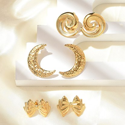 304 из нержавеющей стали серьги, реальный 18 k позолоченный