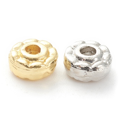 Rack Plating Alloy Spacer Beads, Lead Free & Cadmium Free, Long-Lasting Plated, Flat Round