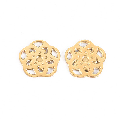 304 Stainless Steel Filigree Joiners Links, Flower
