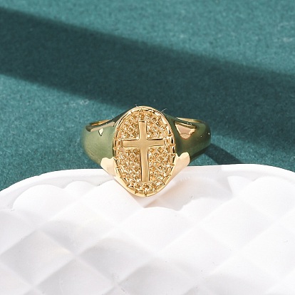 304 палец кольца из нержавеющей стали, овальный и крест, ионное покрытие (ip)