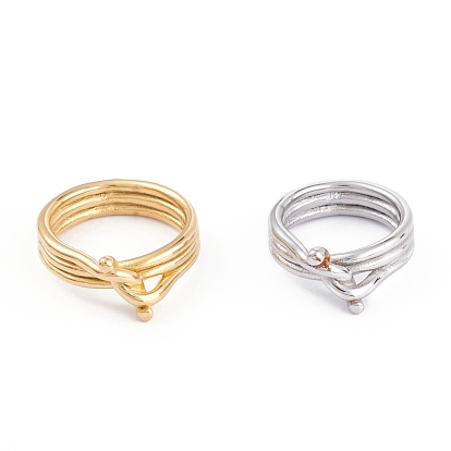 Unisex 304 Stainless Steel Finger Rings, Knot Shape