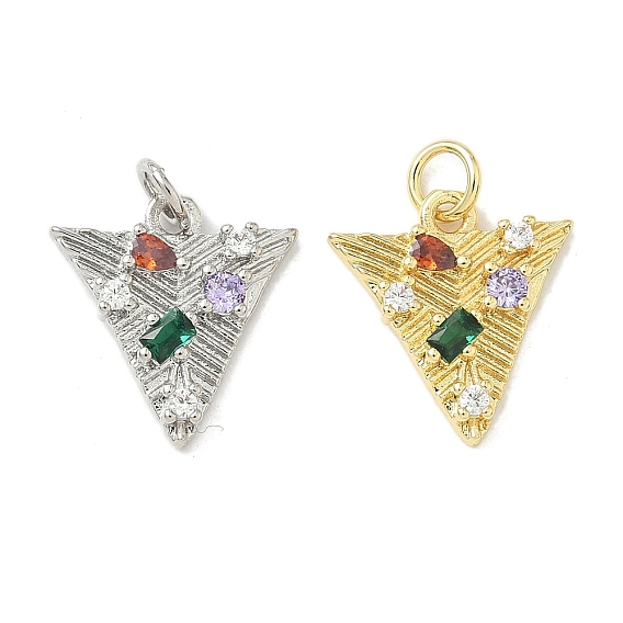 Латунные микро проложить кубического циркония подвески, треугольные, с целью перехода в кольце, долговечный, без кадмия и без свинца, стойки покрытие