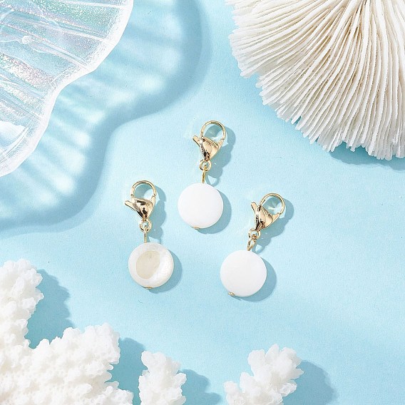 Подвеска из натуральной пресноводной ракушки, с 304 из нержавеющей стали Lobster Claw застежками