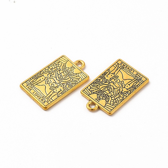 Сплавочные подвески тибетского стиля, прямоугольник с шармом Таро