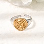 304 Stainless Steel Cuff Open Rings for Women, Spiral