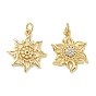 Brass Micro Pave Cubic Zirconia Pendants, Sun Charms