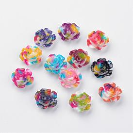 Spray Painted Resin Cabochons, Flower