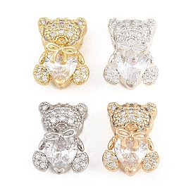 Латунные прозрачные бусины из кубического циркония, без кадмия и без свинца, стойки покрытие, долговечный, нести с бантом