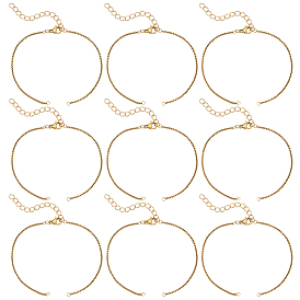 10 шт 304 нержавеющая сталь цепочки/венецианские цепи браслеты изготовление, с застежками-клешнями и удлинительной цепью для кабельной цепи