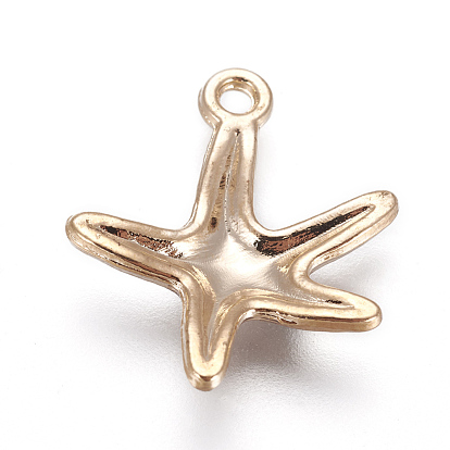Alloy Enamel Pendants, Starfish/Sea Stars, KC Gold