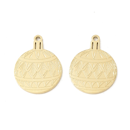 Ion Plating(IP) 304 Stainless Steel Pendants, Flat Round