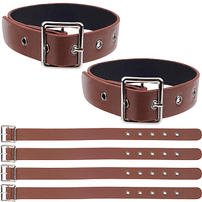 Imitation Leather Shirt Sleeve Holders, with Zinc Alloy Buckle, Adjustable Armband