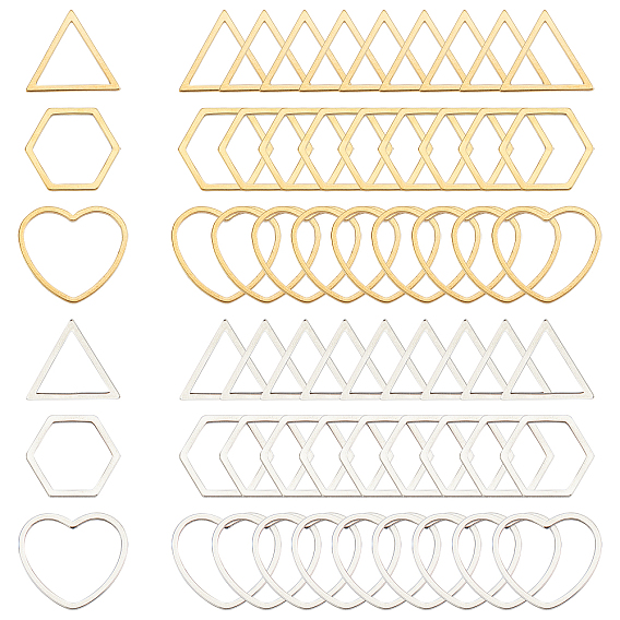 304 Stainless Steel Linking Rings, Mixed Shapes