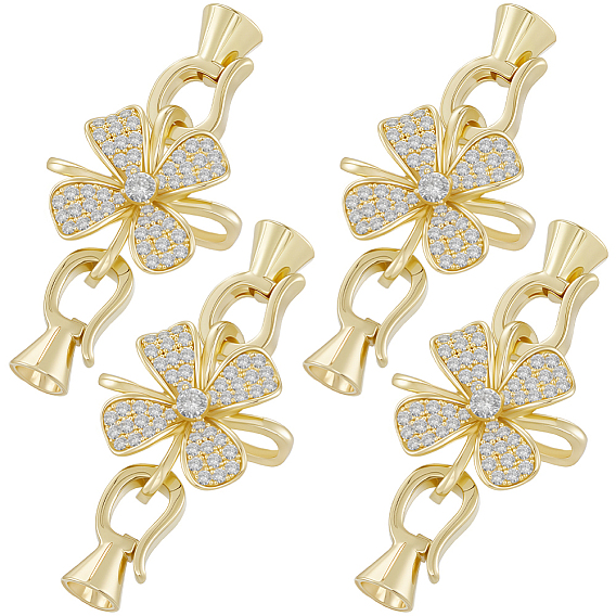 6 комплекты с полкой, покрытием, цветком, латунью, прозрачными кубическими циркониями, застежками-защелками, без кадмия и без свинца, долговечный