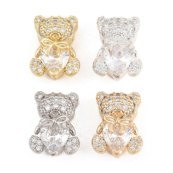 Латунные прозрачные бусины из кубического циркония, без кадмия и без свинца, стойки покрытие, долговечный, нести с бантом