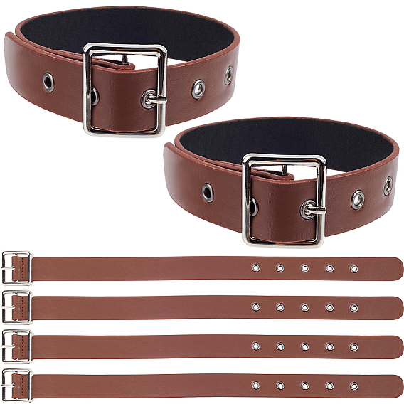 Imitation Leather Shirt Sleeve Holders, with Zinc Alloy Buckle, Adjustable Armband