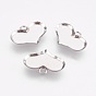304 Stainless Steel Pendant Cabochon Settings, Plain Edge Bezel Cups, Heart