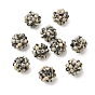Natural Dalmatian Jasper Woven Beads, Cluster Beads, Faceted, Round