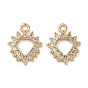 Brass Micro Pave Clear Cubic Zirconia Charms, Diamond-Shaped Charms, Nickel Free