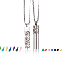 2 Styles 304 Stainless Steel Box Chain Hollow Column Perfume Bottle Pendant Necklaces, with Fibre Essential Oils Diffuser Pads